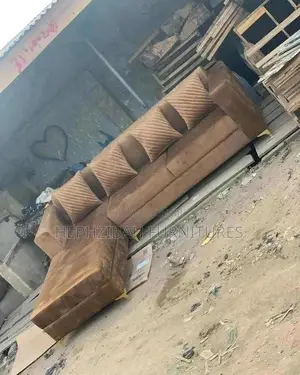 Brown Velvet L Shaped Sofa