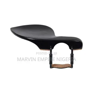 Ebony Violin Chin Rests With Black Hardware 1/4, 3/4, 4/4