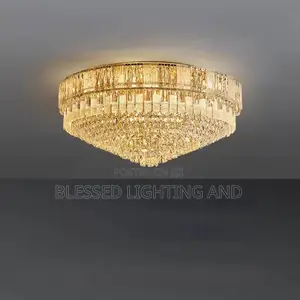 Size 600mm 800mm Luxury Crystal Ceiling Fitting for Living Room, Din