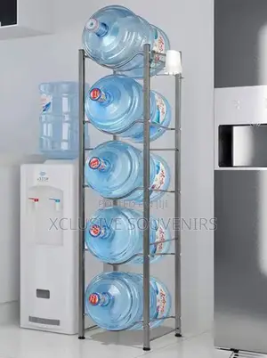 5 Bottle Durable Rustproof Water Dispenser Rack Silver