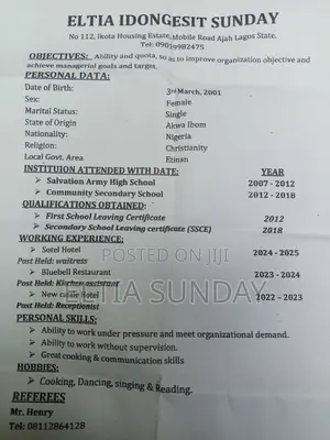 Housekeeping Cleaning CV