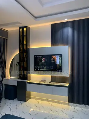 Profiled Tv Panel , Console With Mirrorand Chinese Flutter Panel