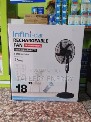 18 Inches Solar Rechargeable Standing Fan
