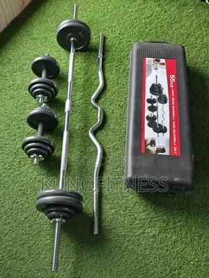 55kg Cast Iron Barbell Dumbbell Set - Complete Home Gym