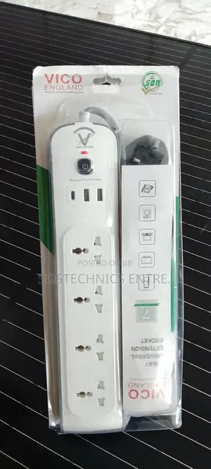 Vinco 4way Universal Extension Socket