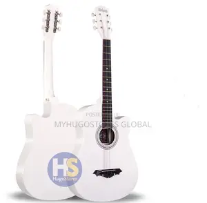 Acoustic Box Guitar With Bag and Strap - White