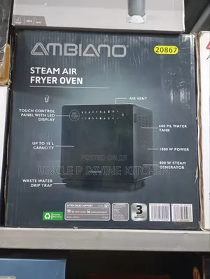 Ambiano 15l, Digital Steam Air Fryer Oven, 1800w.