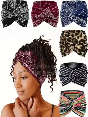 American Style 18cm Wide Headband With Bohemian ,Elastic Cotton Sports