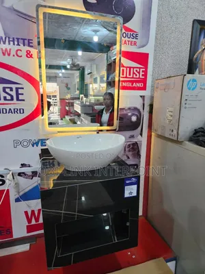 60cm Luxury Black Marble Cabinet Basin With Led Mirror