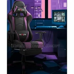 Modern Reclining Pc Executive Office Chair(Foot Rest)Purple and Blac