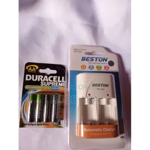 Battery Charger With Duracell Aa Rechargeable Battery