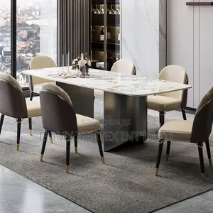 Foreign Marble Dining Hair With 6 Chairs