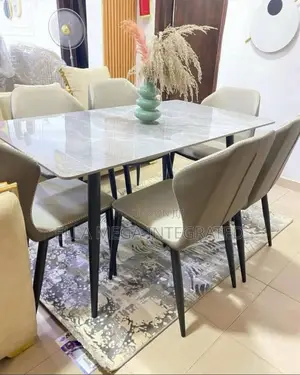 Luxury Dining Set With Marble Top and 8 Seaters