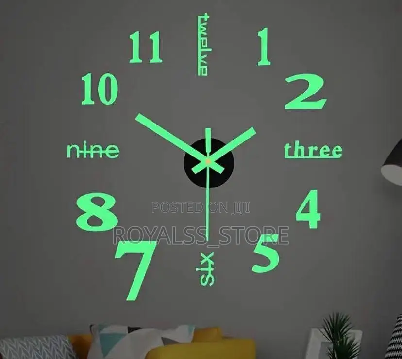 Big Size Diy Wall Clock Luminous Design