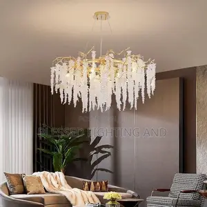 Size 600mm 800mm Sugar Crystal Chandelier Light for Living Room
