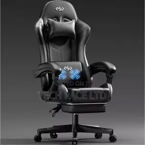 Ergonomic Gaming Chair With Footrest and Lumbar Massage Support