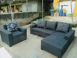 Quality Deep Gray L Shape Sofas