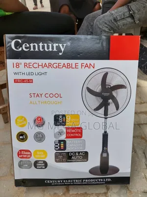 Gentury 18" Rechargeable Fan With Led Light