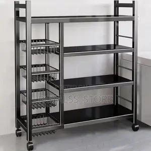 Multi Function Kitchen Trolley Storage Rack 4 Layers