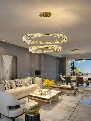 Size 800mm+600mm Double Steps Crystal Chandelier Light for Living Ro