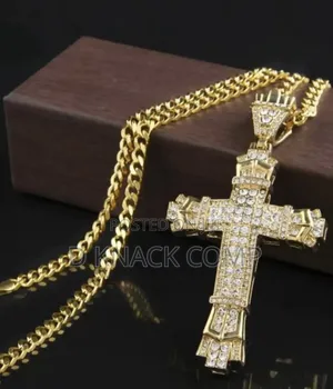 Rhinestone Pendant Jewelry Gold-Tone Women’S Cross Necklace
