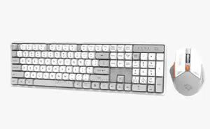 Porodo Gaming 2.4g and Bt 
Keboard With Mouse Dpi 1600 - White/A