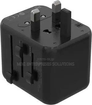 Porodo Dual Usb-a Universal 
Travel Adapter 2.4a - Black
