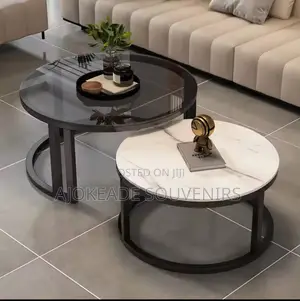 2 In 1 Marble And Tampered Glass Table
