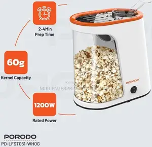 Lifetsyle 1200w Detachable Tank Popcorn Maker - White and Orange