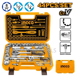 44 PCS Ingco 1/4" and 1/2" Socket Set.