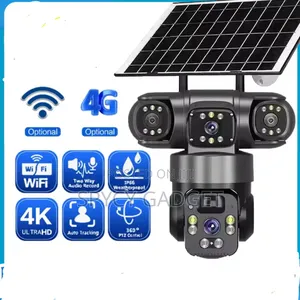 Triple Lens 4g PTZ Solar Powered Surveillance Camera