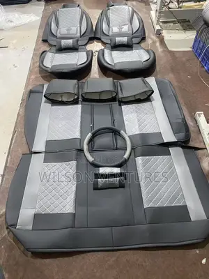 Gray And Black Color Universal Car Seat Cover Leather