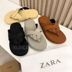 Original Zara Matured Leather Slippers