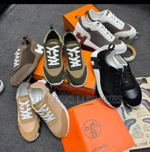 Original Hermes Suede / Leather Luxury Lace Up Sneakers