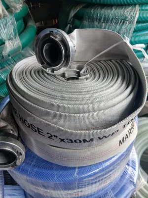 2" White Canvas Discharge Fire Hose With Coupling. Full Bundle 30meter