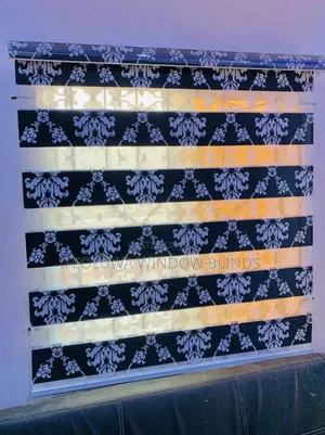 Flower Day and Night Blinds With Turkish Curtains