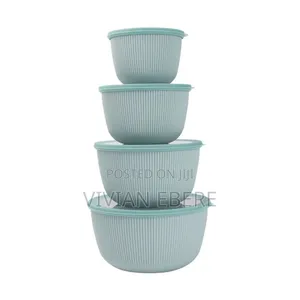 4pcs Round Plastic Food Storage Containers