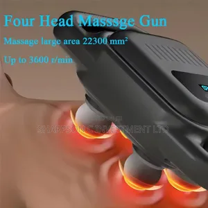 Handheld Four Heads Massage Gun Deep Tissue Percussion Massager Gun