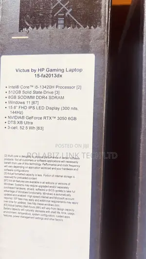 New Laptop HP Victus 15 8GB Intel Core I5 SSD 512GB