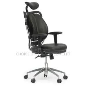 Adjustable-Arm Kidney Ergonomic Swivel Chair - Black