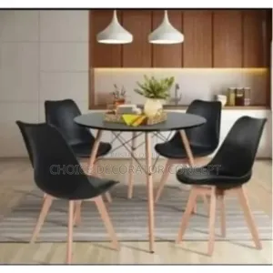 Dinning Table With 4 Chairs - Black