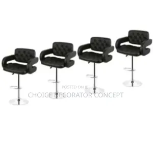 Swivel Bar Stools - 4 PCS - Black