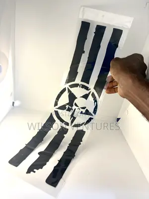 Black Color Skull Star Car Body Sticker
