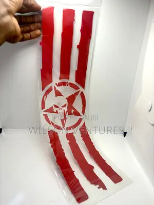 Red Color Skull Star Car Body Sticker