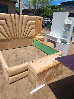 6x6ft Padded Bedframe With 2 Sides and Open and Close Ottoman