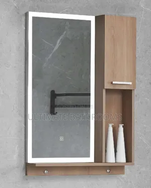 Wooden Cabinet Mirror With Light