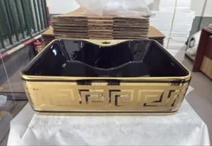 Counter Top Basin Gold And Black Color