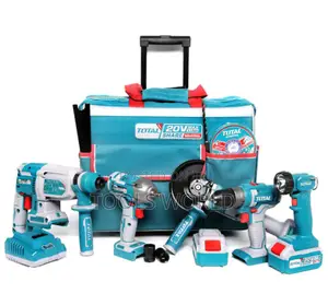 Total 20v Industrial Combo Kit – 5 Tools + 2 Batteries Charge