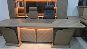 Imported 3 Meters Office Boss Table With Led Light and Shelve
