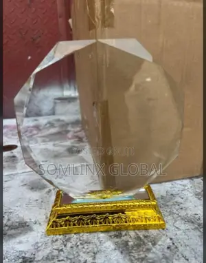 Round Glass With Gold Base